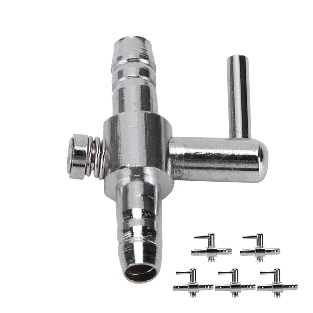 5 Pcs Aquarium Air Valve One Way Stainless Steel Flow Control Lever Valve for Fish Tanks