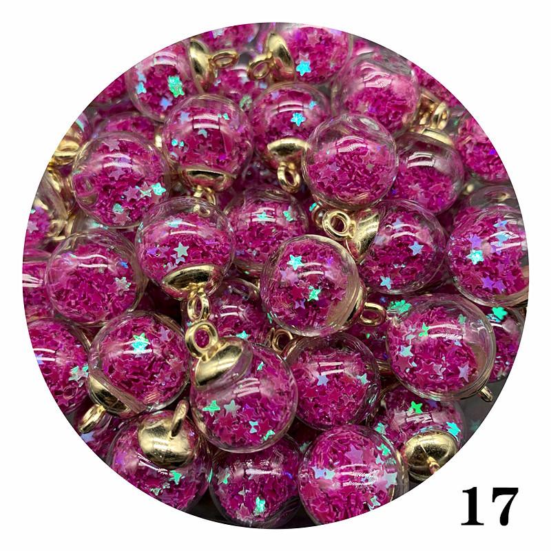 Star Sequin Glass Ball Pendant for Nail Art, Necklaces, Hair Accessories & Keychains