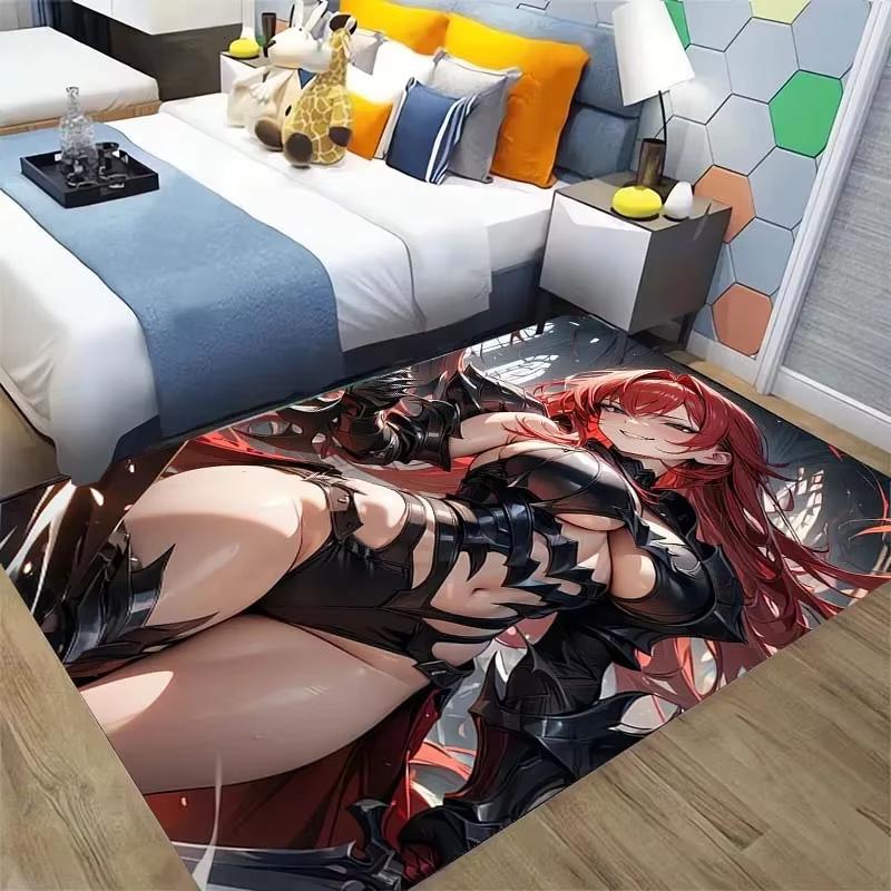 Japanese Anime Sexy Goddess Printed Carpet Game Otaku Anime HD Rug for Living Room Bedroom Deco Study Porch Bedside Non-slip Mat