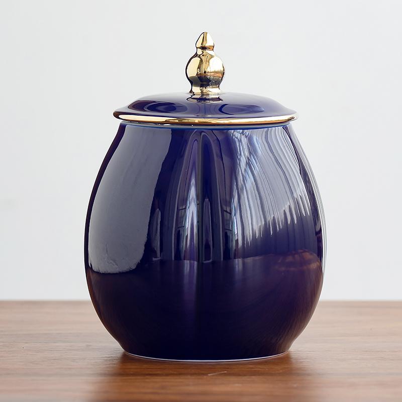 Ceramic Tea Caddy Household Sealable Tea Caddy Kitchen Condiment Storage Jar Dried Fruit Candy Storage Jar Home Decoration