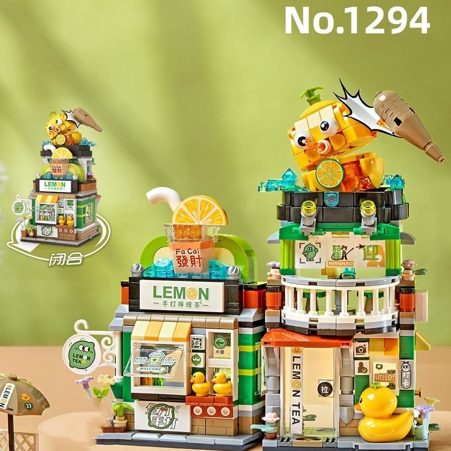 LOZ Mini Blocks Building Bricks Toys Puzzle Teens Gift Chinese Snack Bar Lemon Tea Shop Luosifen Store Home Decor 1294 1295