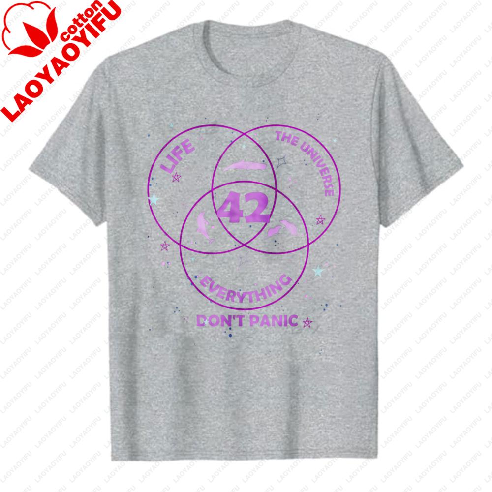 

42 Dont Panic Answer To Life Universe Everything TShirt Purple Venn Diagram Hitchhikers Guide To The Galaxy Graphic TShirt 4XL