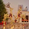 Father and Son Glowing Deer Wrought Iron Ornament for Holiday Display