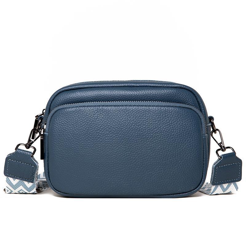 100% Koeienhuid Handtas en Portemonnees Nieuwe Mode Schoudertas met Brede Riemen Dames Zacht Echt Leer Crossbody Messenger Tas 22cm 9cm 16cm