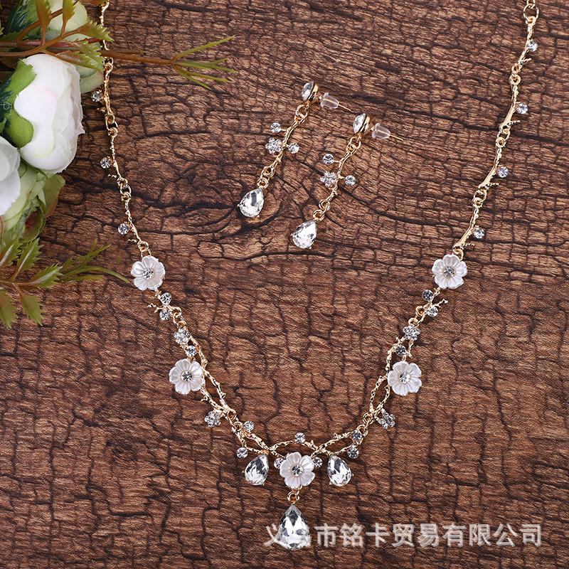 Fashion Accessory Chain Set - Alloy Necklace And Earrings Set - Wedding Jewelry Set For Brides