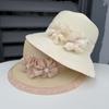 Small Fresh Flower Straw Hat Summer Vacation Sunshade Basin Hat Women's Fashion Versatile UV Protection Sun Hat