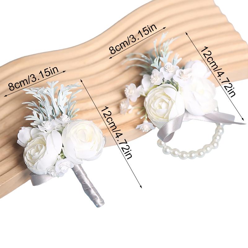 1 buc Accesorii Nupțiale Camelia Artificială Superbă Corsaj Elegant Bijuterii Nuntă Brățară cu Perle Domnișoară de Onoare Multicolor