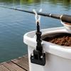 Clamps-On Fishing Rod Holder Clip for Bucket Edges and Rafts Fishing, ABS Rod Support Clip for Hands Frees Tackle Handling