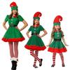 Children Adults Christmas Elf Costumes, Santa Claus Costume Sets, Green Elves, Halloween Cosplay Products