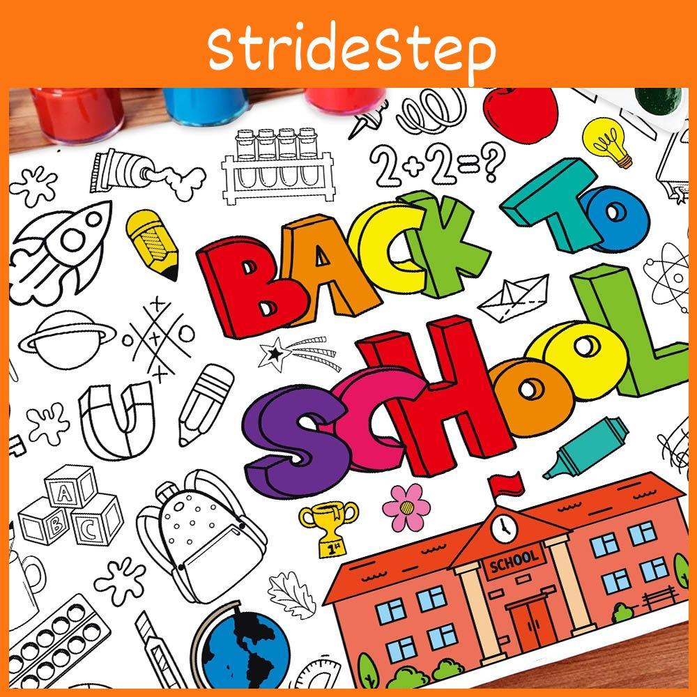 Back To School Theme Black And White Graffiti Paper Canvas For Classroom Decor