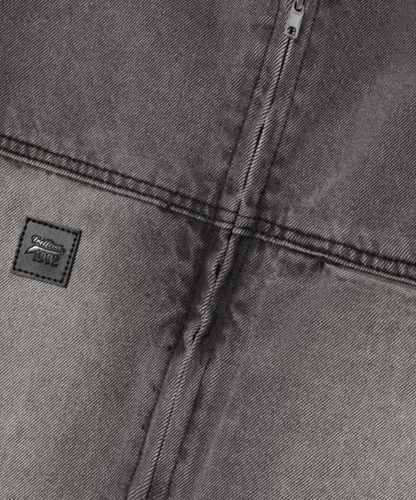 Trillion Vintage Washed Denim Work Zip-Up Hoodie_Light Gray