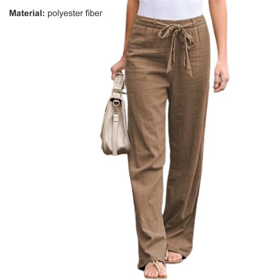 Ladies Loose Pants Casual Waist Band Wide Leg Loose Trousers Daily Wear