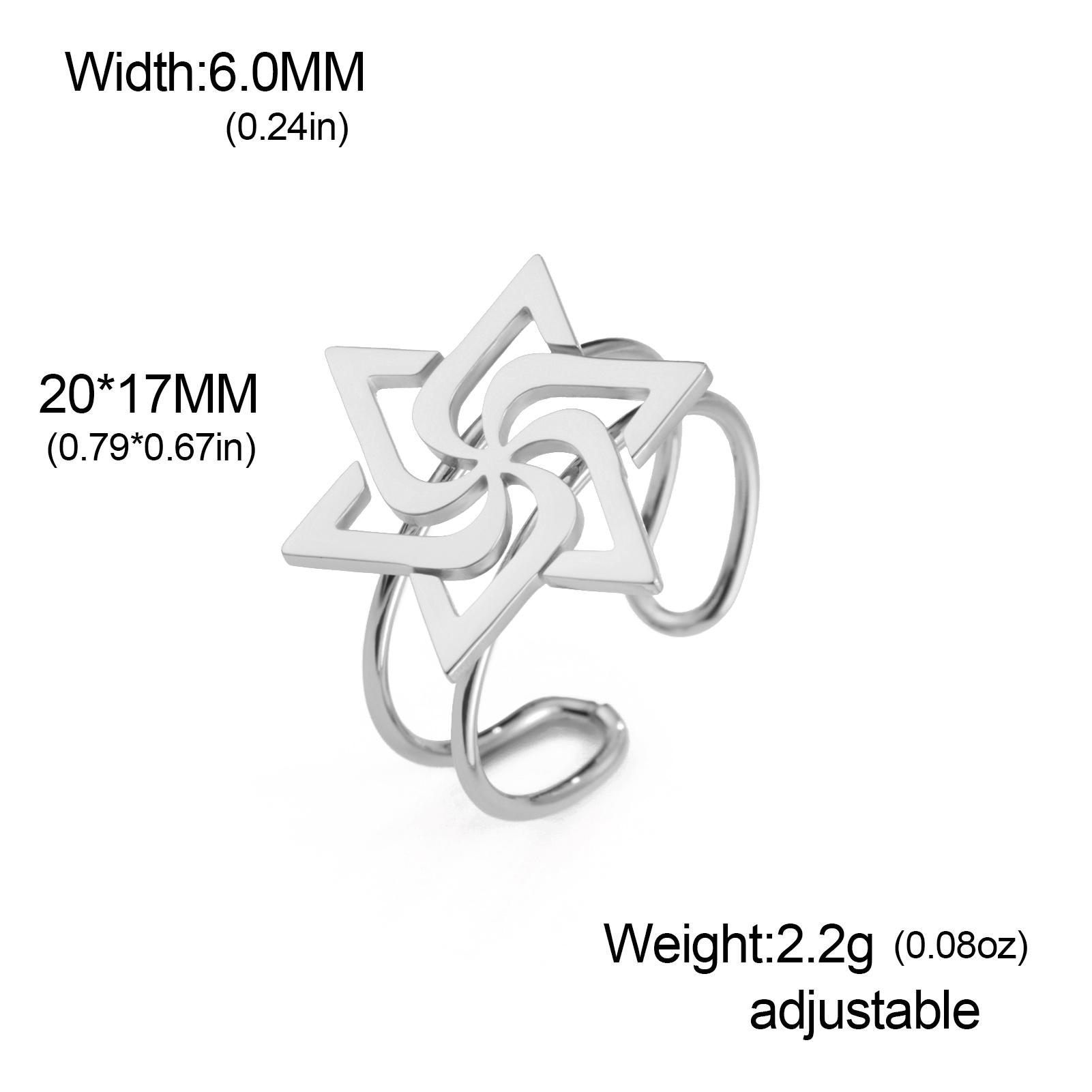 Gold Color Star of David Open Rings Je Israel Women s Ring Men Stainless Steel Adjustable Finger Jewelry 2026 Gifts Adjustable серебряный