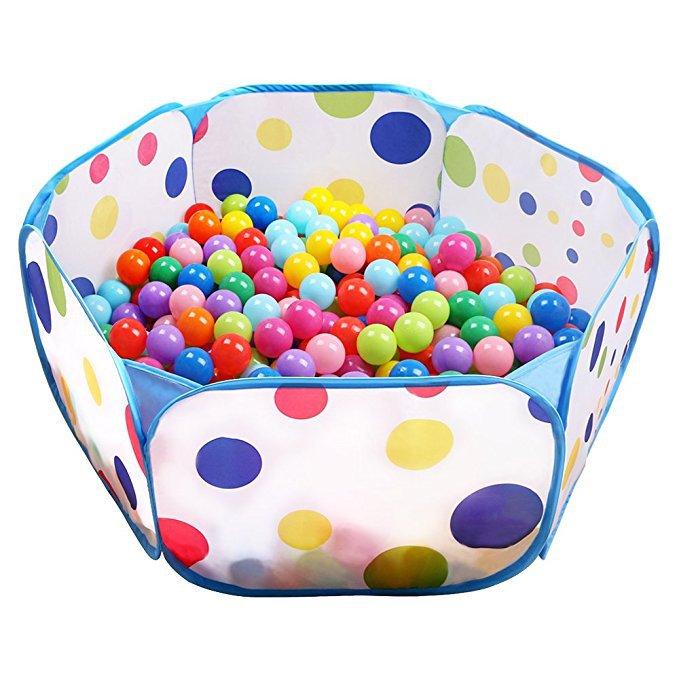 

Cat Ball Pit Toy Set with 100 Fuzzy Balls, 10 Colorful Balls & 12 Spring Toys, Interactive Indoor Cat Play Set for Kitten небо синє кольору
