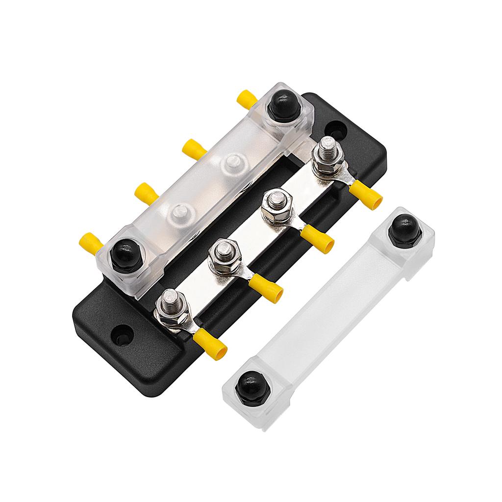 8 Terminal Bus Bar 150A BusBar Block with Cover Ground Distribution Power Distribution Terminal Block for W/ 8 M6 Screws
