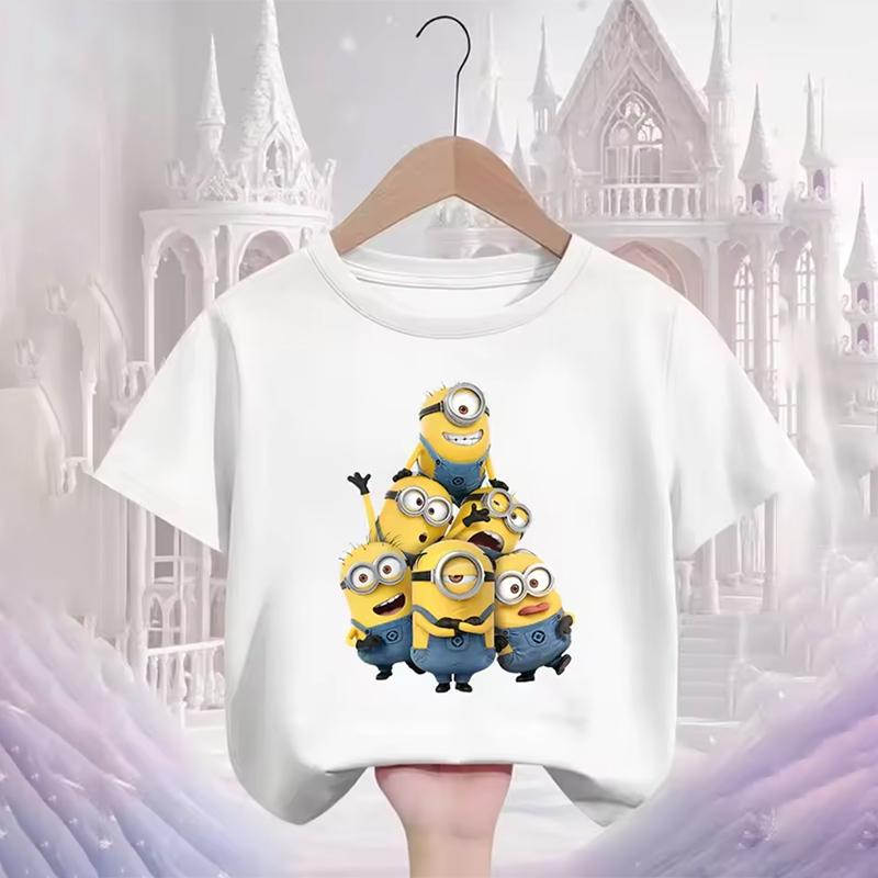 Children Clothing Anime Summer Boys Girls Short Sleeve Minionss Clothes T-shirt Cartoon Kids Tops