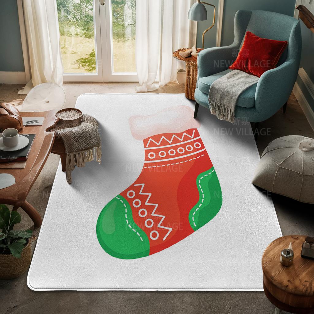 House Entrance Carpet Home Door Mat Living Room Bath Foot Bathroom Non-slip Water Absorption Rugs Bath Merry Christmas Winter