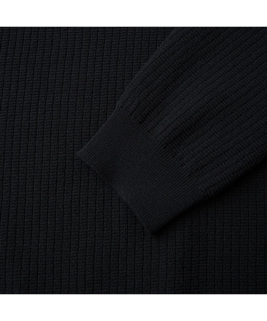 Henlikoteun Long Sleeve Textured Polo Knit Ahwas26611Bkx