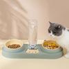 Cat Bowl With Automatic Water Food Bowl  Anti Slip Anti Spill Neck Protective Pet Dish Set For Cats Dual BowlsFor Food & Water