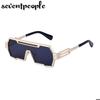 Steampunk Sunglasses Men  New Fashion Square Sun Glasses For Male Metal One-Piece Punk Sunglass Trendy Rectangular shades