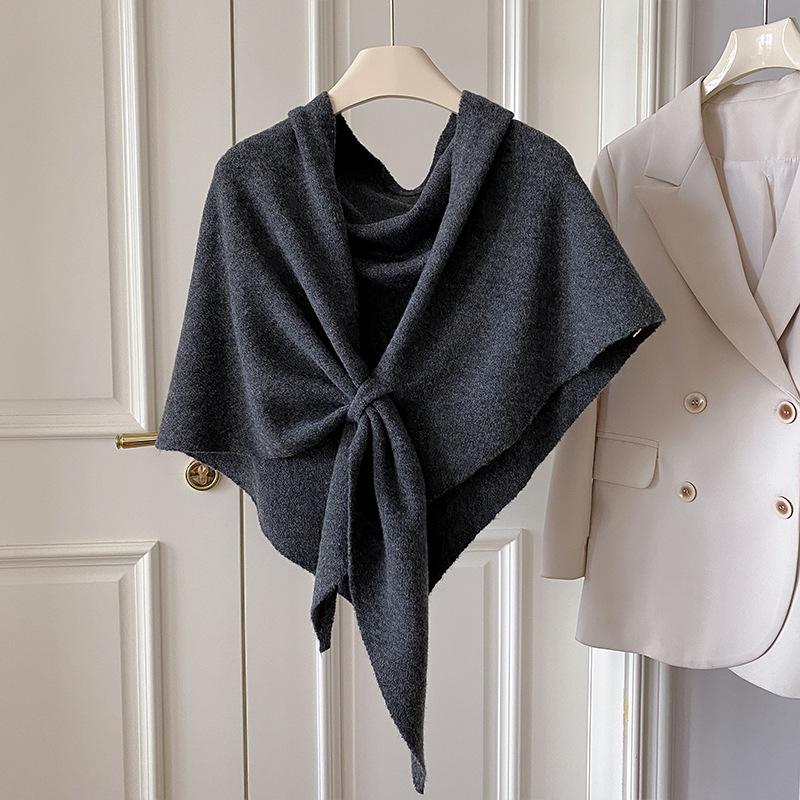  Winter Shawl For Women Warm Scarf Triangle Knit Scarves Hijab Solid Lady Wrap Female Pashmina Bandana Head Scarfs New