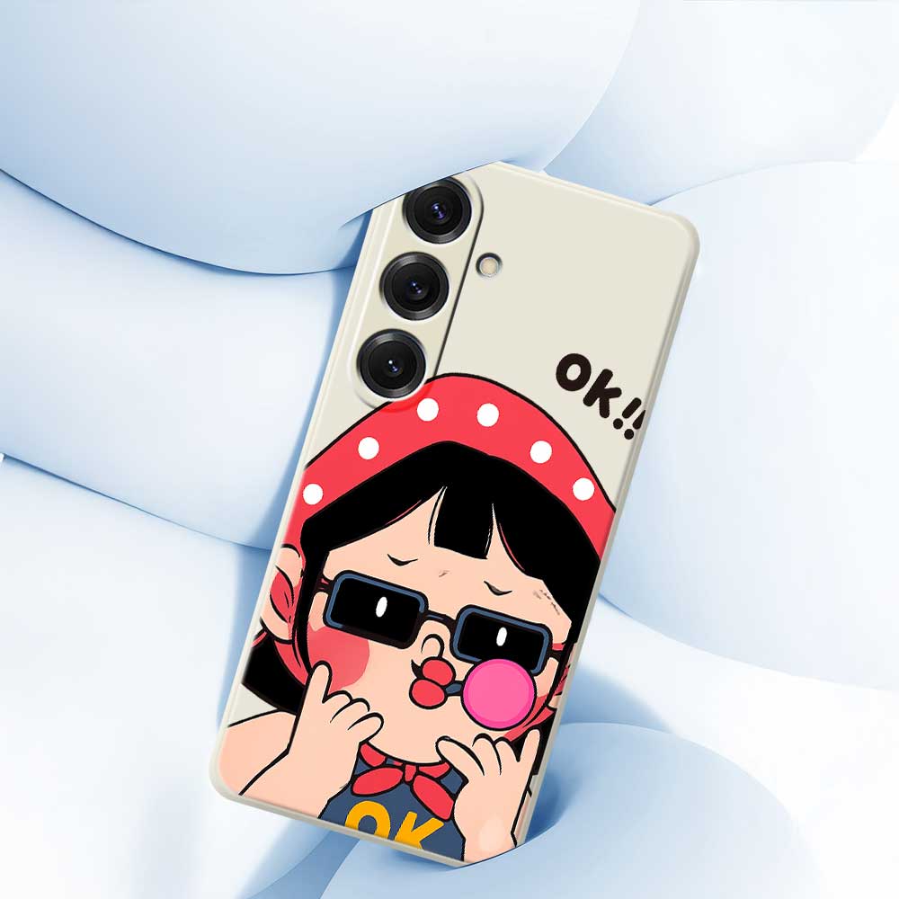 For Samsung Galaxy S25 Case Cute Kid Pattern Printing Straight Edge TPU Phone Back Cover