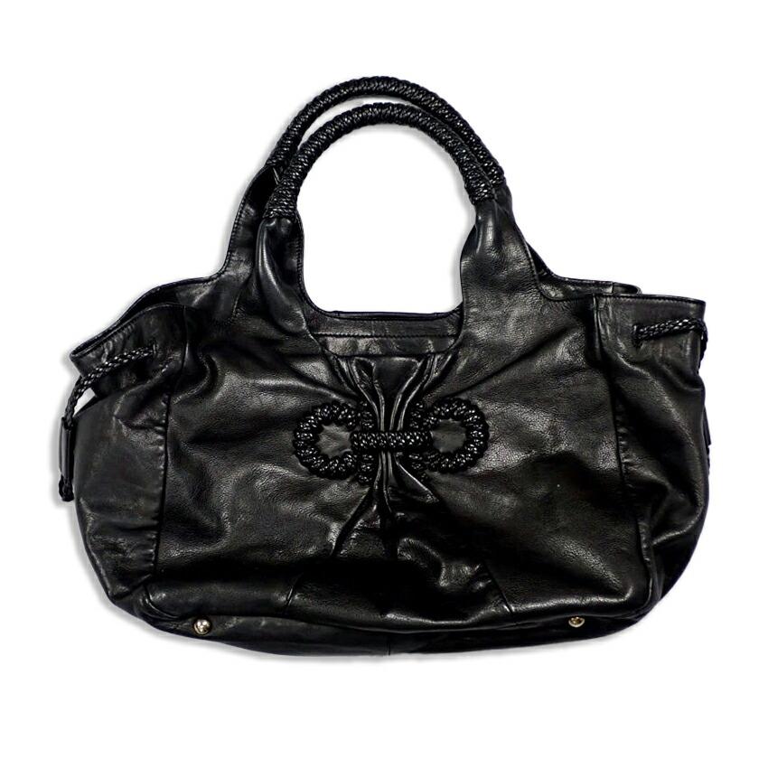 [Used] Salvatore Ferragamo Gancini leather tote bag [b41-76]