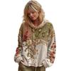 Vintage Bohemian Floral Hoodie Women's Oversized Sweatshirt Casual Long Sleeve Pullover with Pocket Art Print Hooded Tops