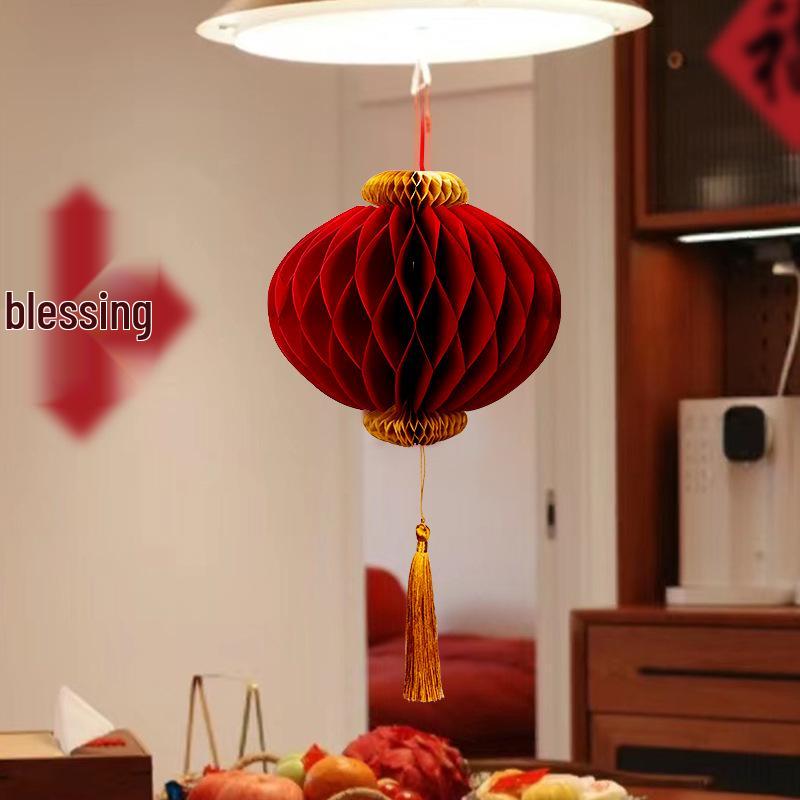 2025 Year of the Snake Spring Festival 3D Lantern Pendant & Honeycomb Ball Decorations
