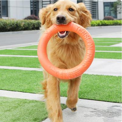 BOOTEELY 1pc Orange Dog Toys Pet Flying Disk Training Ring Puller EVA Interactive Training Ring Puller Resistant for Dogs