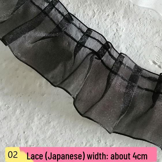 

Черная кружевная органза для самостоятельного изготовления одежды и аксессуаров - украшение горловины и подола юбки