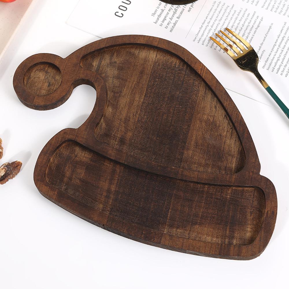 

Рождественская шляпа поднос для еды, закусок, десертов, деревянный сервировочный поднос, тарелка, декор для вечеринки A