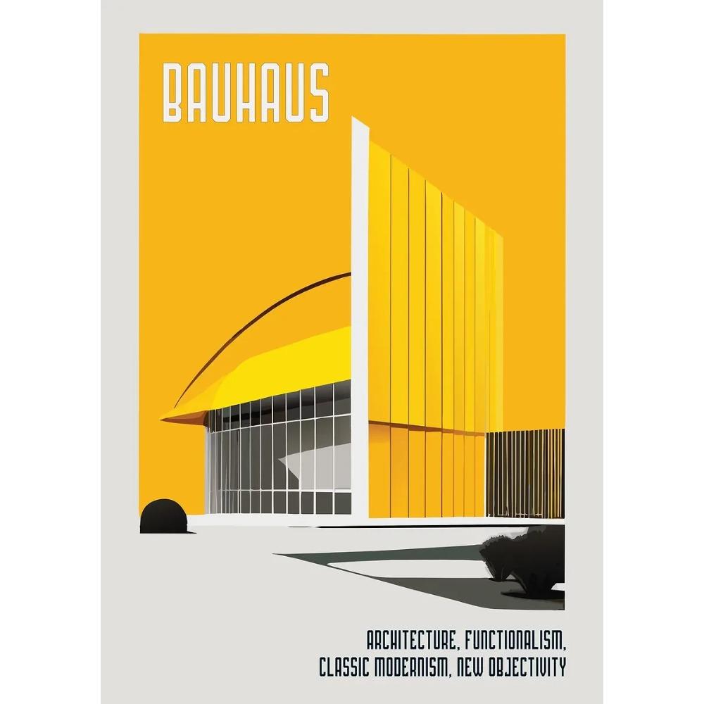 Bauhaus Moderne Architektur Poster Linien und Minimalistische Architekten Drucke Leinwand Malerei Wandkunst Bild Heim Wohnzimmer Dekor