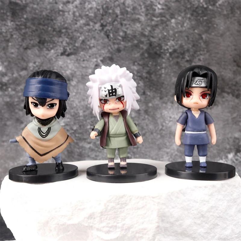 12/set of Second-generation Models Anime Naruto Sasuke Itachi Kanjiro Sharen Silent Hinata Q Edition PVC Doll Children's Toys Do