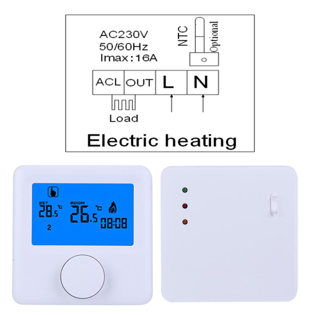 Digital LCD RF Wireless Heating Thermostat Temperature Controller for Electric Heating System Heating Programmable Thermostat