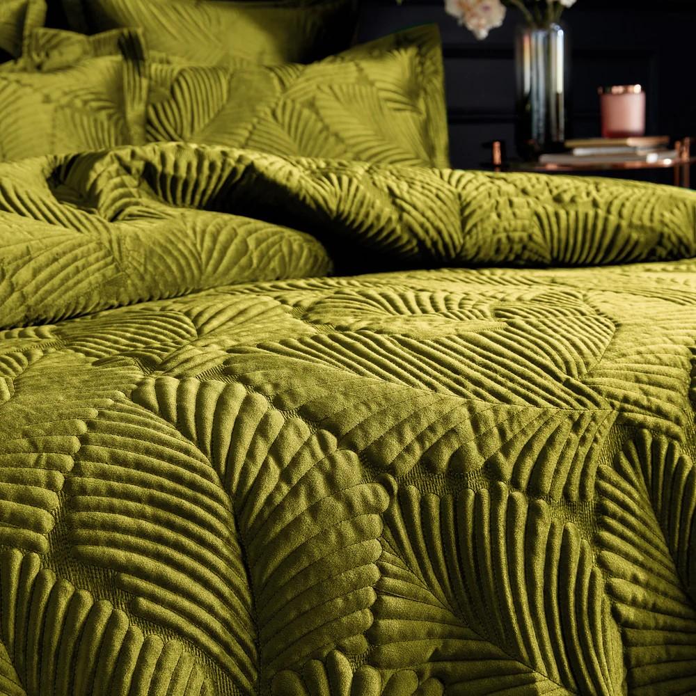 Paoletti Palmeria Velvet Quilted Duvet Cover Set