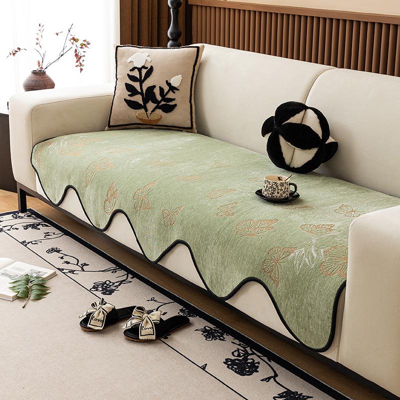 

Universal Four-Season Special-Shaped Sofa Cushion Chenier Non-Slip Leather Sofa Cushion Light Luxury High-End Cover Cloth Towel Simple 90*90cm