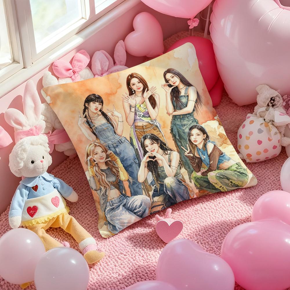Kpop TTTTRIBE Cushion Cover Pattern Printed Pillowcase for Living Room Sofa Cushion Cover Bedroom Decor