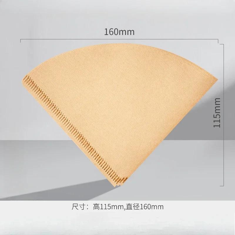 200piece Hand Brewed Coffee Filter Paper Disposable Fan-shaped Coffee Powder Filter Papers Drip  Coffeemaker Cone Leach Papers