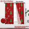 2D Flat Printing  JIT 2pcs   Curtains (Without Rod) FestiveGreeting Chic Curtains Digital Printed Versatile Polyester Fabric