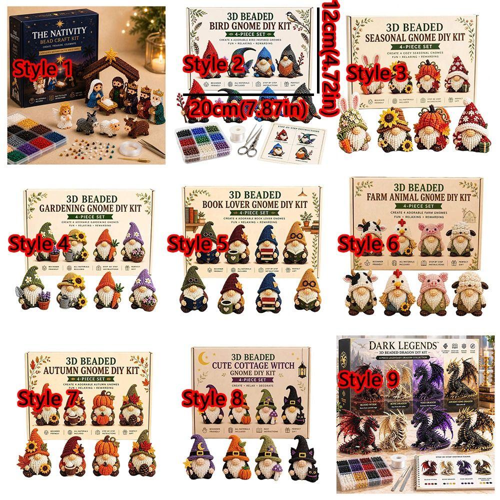 Educational Toy Handmade Bead Art Set Gnome Bead Doll Making Supply  School Project