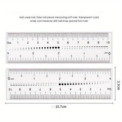 1 PC Misscheering Manicure PVC Clear Soft Ruler Transparent Card Scale Can Measure Drill Nail Shop Special Tool Ruler