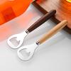 Beer Bottle Opener, Stainless Steel Cap Remover with Beech Wood Handle, Heavy Duty Opener for Kitchen Bar Camping Outdoor