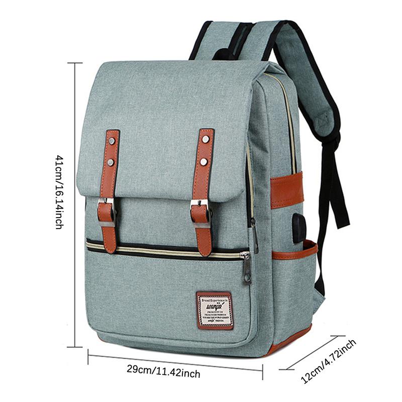 Original Computer Backpack Retro Preppy Style Oxford Outdoor Canvas Bags Japan Style Hip-Hop Bag With USB Charging