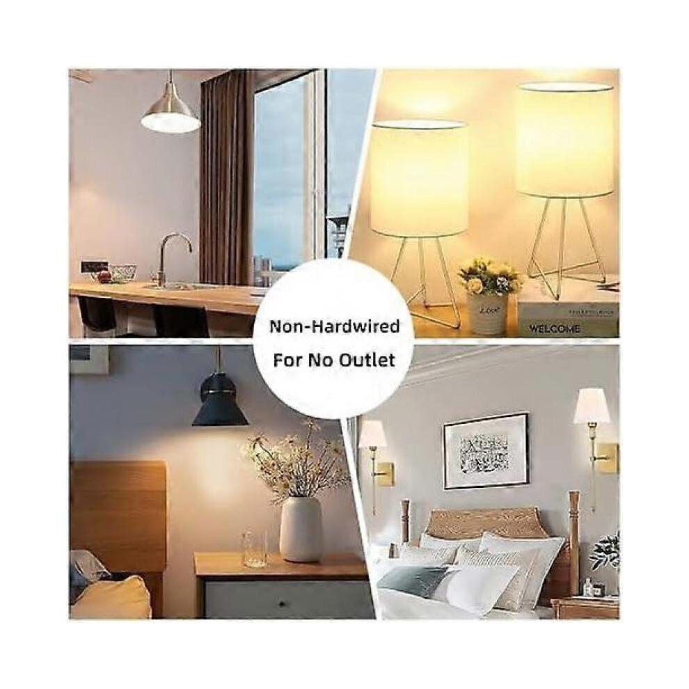 E14 Rechargeable Light Bulb,2Packs,300LM,40W Equivalent,Detachable Charging,3 Color Temperature,Remote Control Puck Emergency Lamp