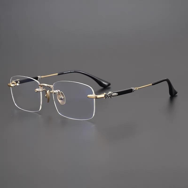 New Retro Frameless Business Frame Hd Reading Glasses Men's Square Frame Anti-blue Light Reading Glasses For Elderly PeopleJH262