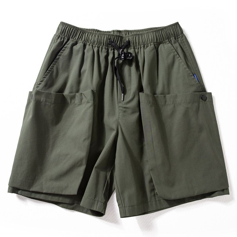 Parka Shorts Men Summer New American High Street Large Pocket Pants Abrasion Resistant Anti-Wrinkle Loose Straight-leg Cropped Pants