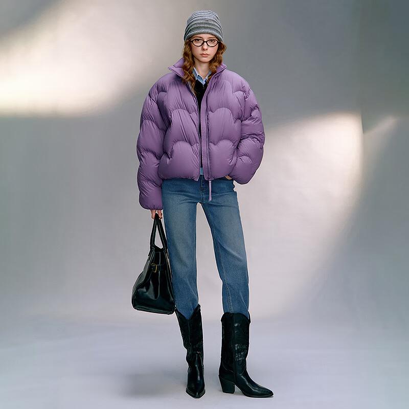 Chuyu Lightweight Wave Pattern White Duck Down Jacket for Women