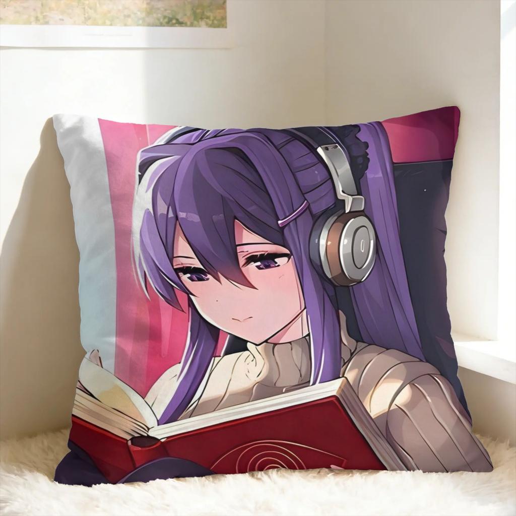 DDLC Anime Girl Y-Yuri Pillow Cover Design Cushion Cover Kawaii Pillow Case For Office Car Home Decor