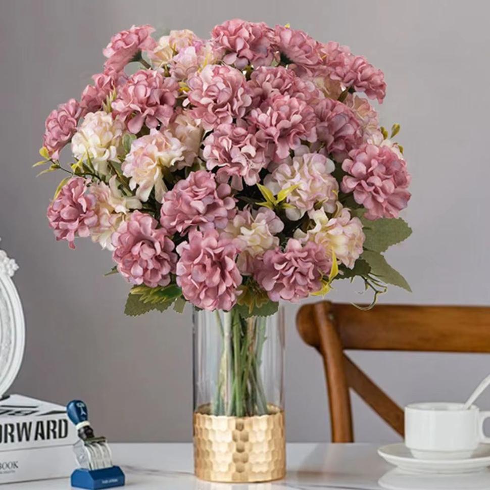 Artificial Flowers Silk Hydrangea Hot Sale Wedding Bridal Bouquets Home Holiday Outdoor Garden Bonsai Gifts Boxes Festival Decor